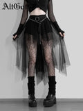 Gothic Black Mesh Skirt