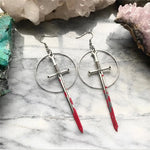 Gothic Blood Sword Earrings