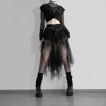 Gothic Black Mesh Skirt