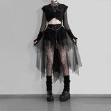 Gothic Black Mesh Skirt