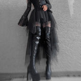 Gothic Black Mesh Skirt